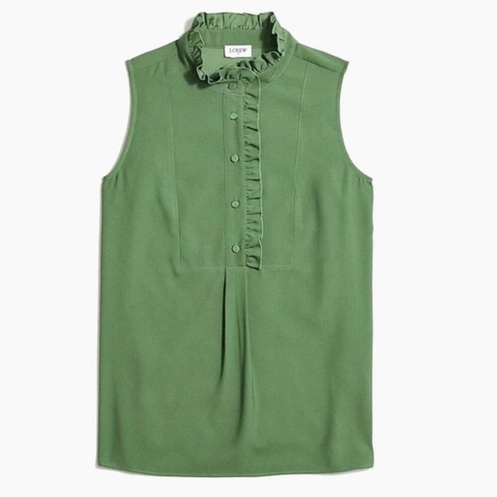 J. CREW Ruffle Button Blouse size 2 - Picture 7 of 7